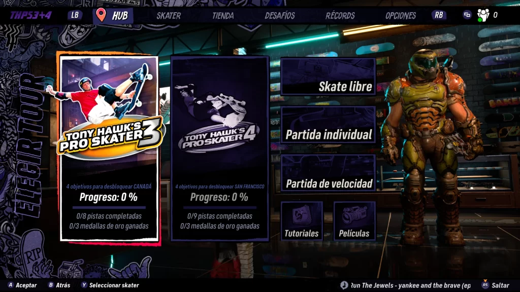 Tony Hawk's Pro Skater 3+4 - Inicio